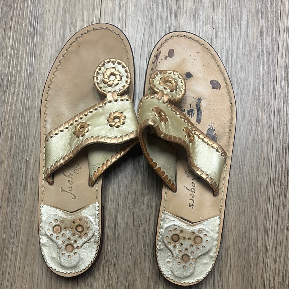 Jack Rogers Gold sandals size 8